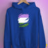 Genderqueer Pride Flag Ripped Reveal Hoodie - Royal Blue